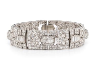 ART DECO, PLATINUM AND DIAMOND BRACELET