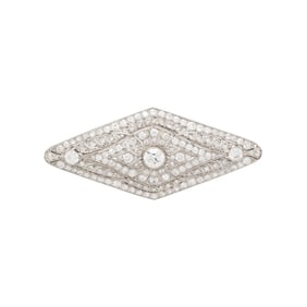 ANTIQUE, DIAMOND AND PLATINUM BROOCH