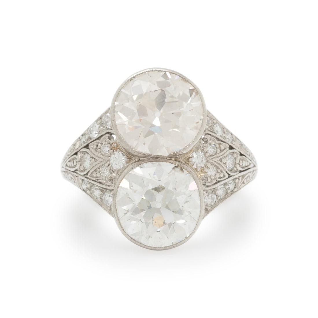 ART DECO, DIAMOND AND PLATINUM TOI ET MOI RING (1 of 3)