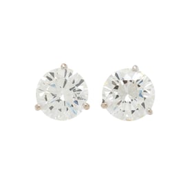DIAMOND AND WHITE GOLD STUD EARRINGS