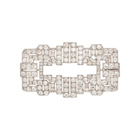 ART DECO, DIAMOND AND PLATINUM BROOCH