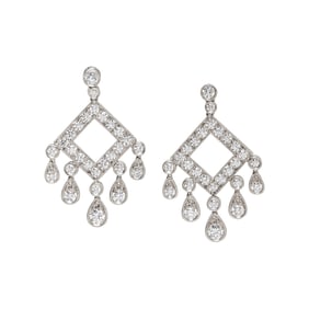 TIFFANY & CO., 'JAZZ LEGACY' PLATINUM AND DIAMOND EARRINGS