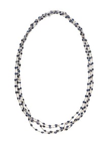 SAPPHIRE AND DIAMOND LONG CHAIN NECKLACE
