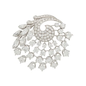 BIRKS, PLATINUM AND DIAMOND BROOCH
