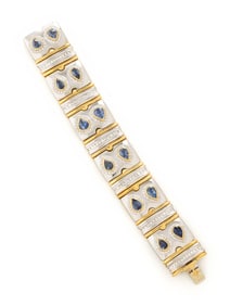 ELLAGEM, BICOLOR GOLD, SAPPHIRE, AND DIAMOND BRACELET
