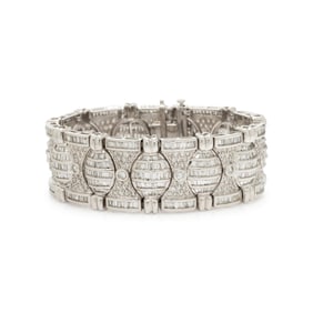 WHITE GOLD AND DIAMOND FANCY LINK BRACELET