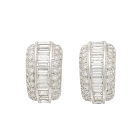 WHITE GOLD AND DIAMOND HOOP EARRINGS