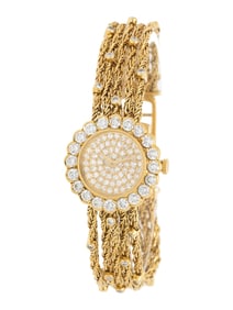 CHOPARD, REF. 418160 18K YELLOW GOLD 'LUC' WATCH WITH DIAMOND DIAL, BEZEL, AND BRACELET