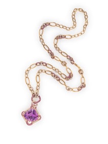 NINI, ROSE GOLD, KUNZITE, DIAMOND, AND PINK SAPPHIRE CONVERTIBLE NECKLACE