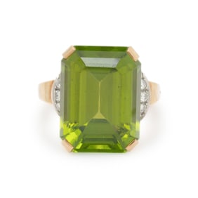 PERIDOT AND DIAMOND RING