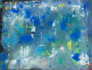 Joseph (Joe) Dudley Downing (American, 1925-2007) Abstract Composition in Blue