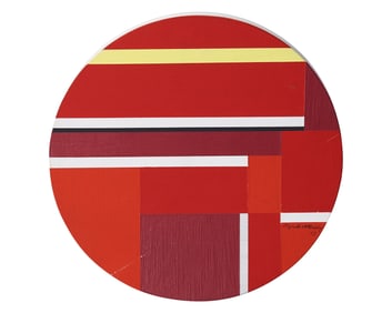 Ilya Bolotowsky (American/Russian, 1907-1981) Red Mini-Tondo, 1977