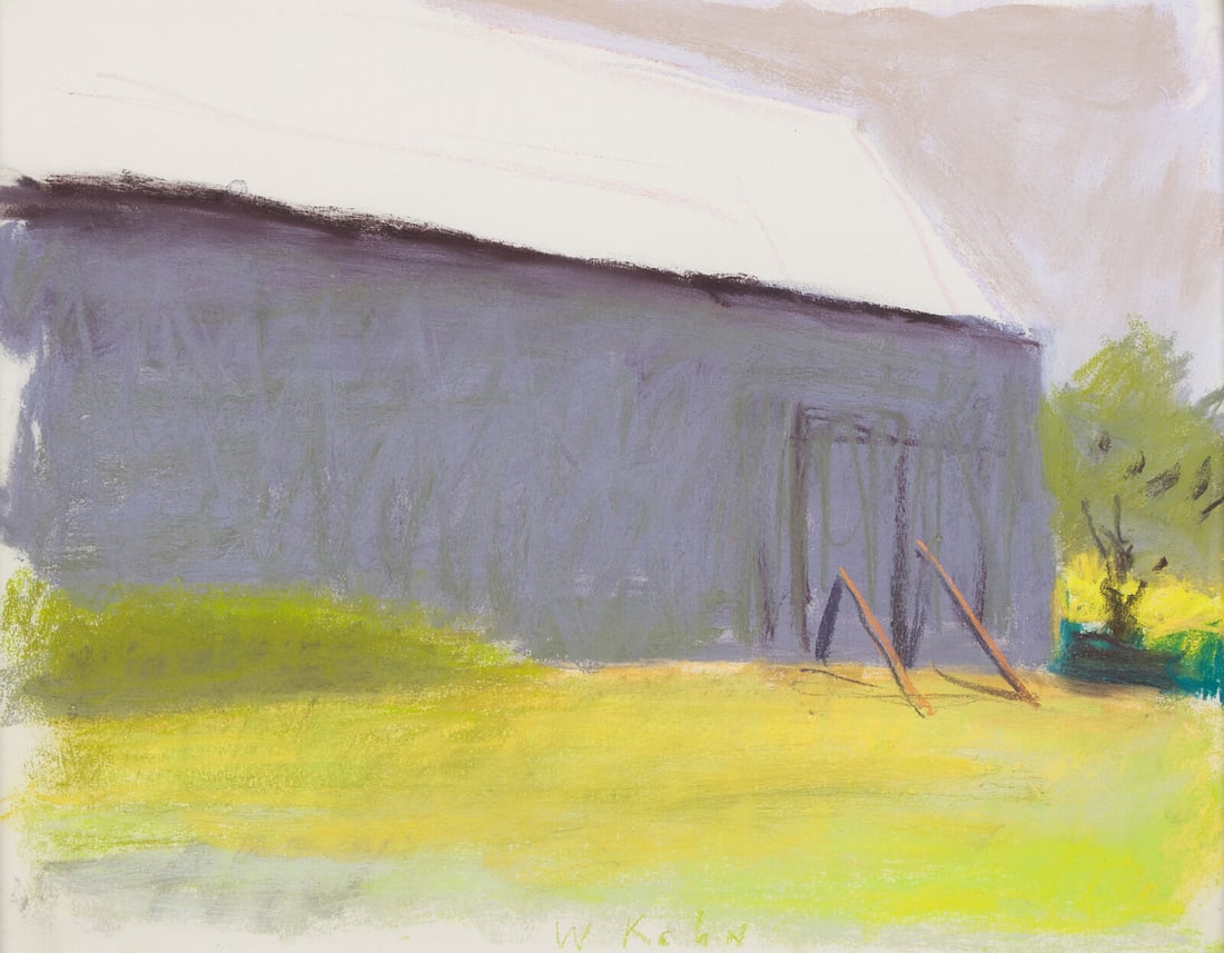 Wolf Kahn (American/German, 1927-2020) Broadside of a Barn, 2001: Wolf Kahn (American/German, 1927-2020) Broadside of a Barn, 2001 pastel on paper signed W. Kahn (lower center) 14 x 18 inches. This lot is located in Philadelphia. Provenance: Addison/Ripley Fin