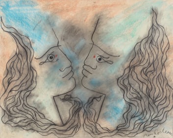Jean Cocteau (French, 1889-1963) Untitled (Deux Profils), c. 1940