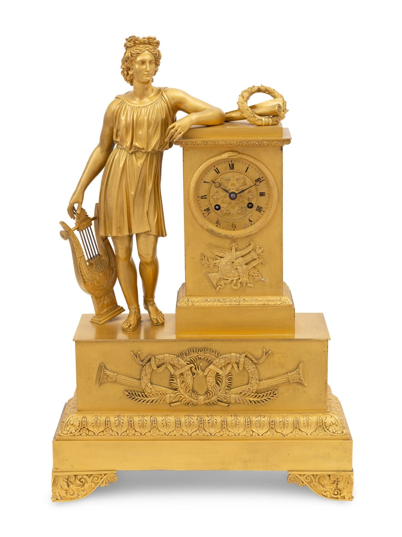 An Empire Gilt-Bronze Mantel Clock (1 of 4)
