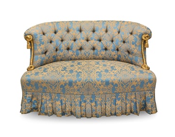 A Napoleon III Style Giltwood Settee