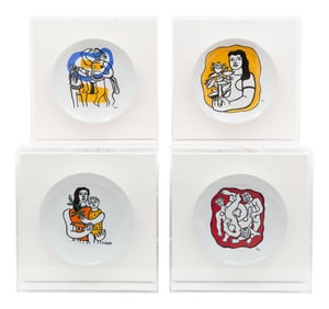 After Fernand Léger (French, 1881 - 1955) Four Framed Plates