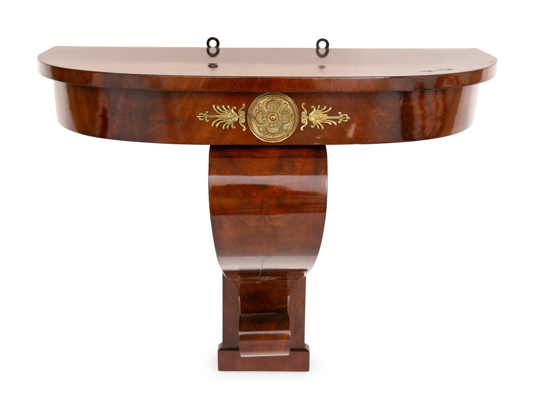 An Empire Style Gilt-Bronze Mounted Mahogany Console d'Applique and Mirror (1 of 6)
