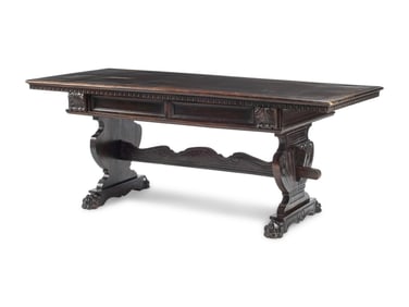 An Italian Renaissance Style Walnut Library Table