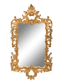 An Italian Rococo Style Giltwood Mirror