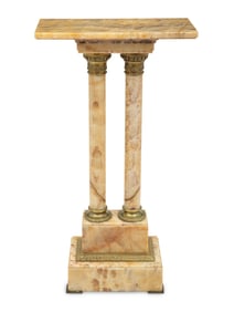 A Neoclassical Style Gilt-Bronze Mounted Onyx Pedestal