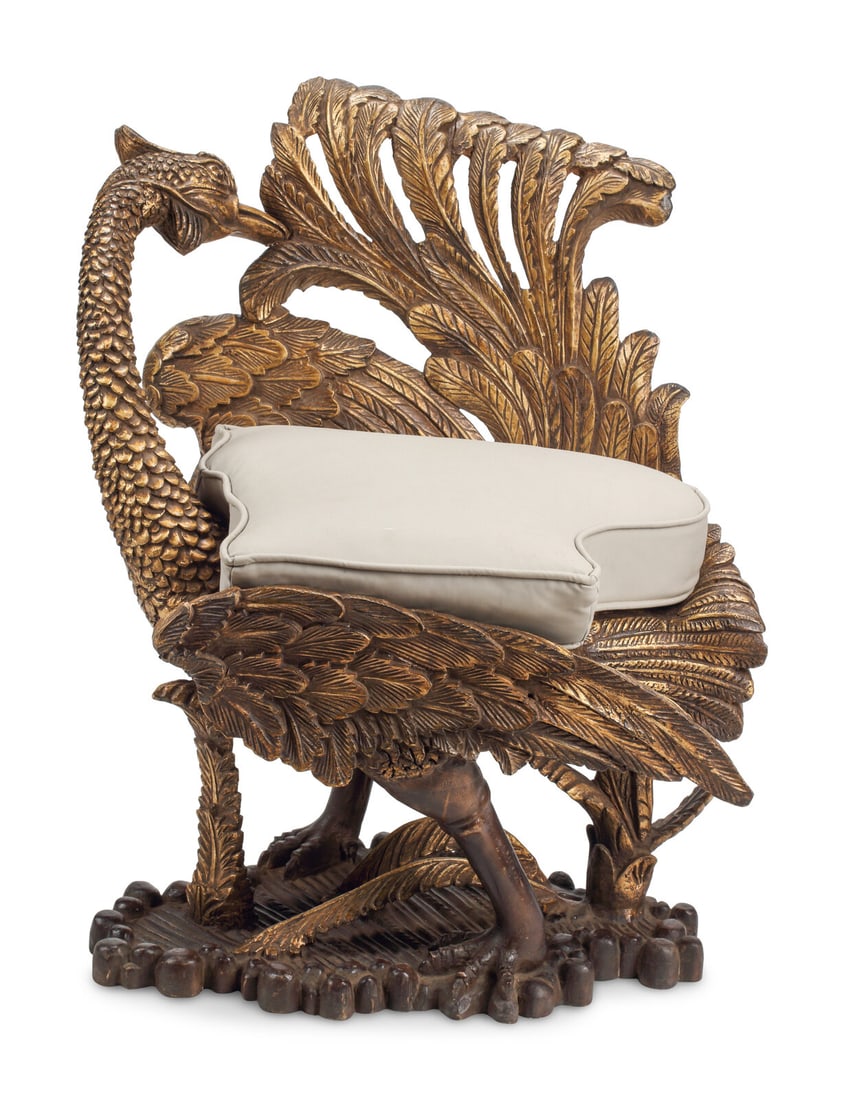 An Italian Giltwood "Grotto" Style Ostrich Chair (1 of 3)