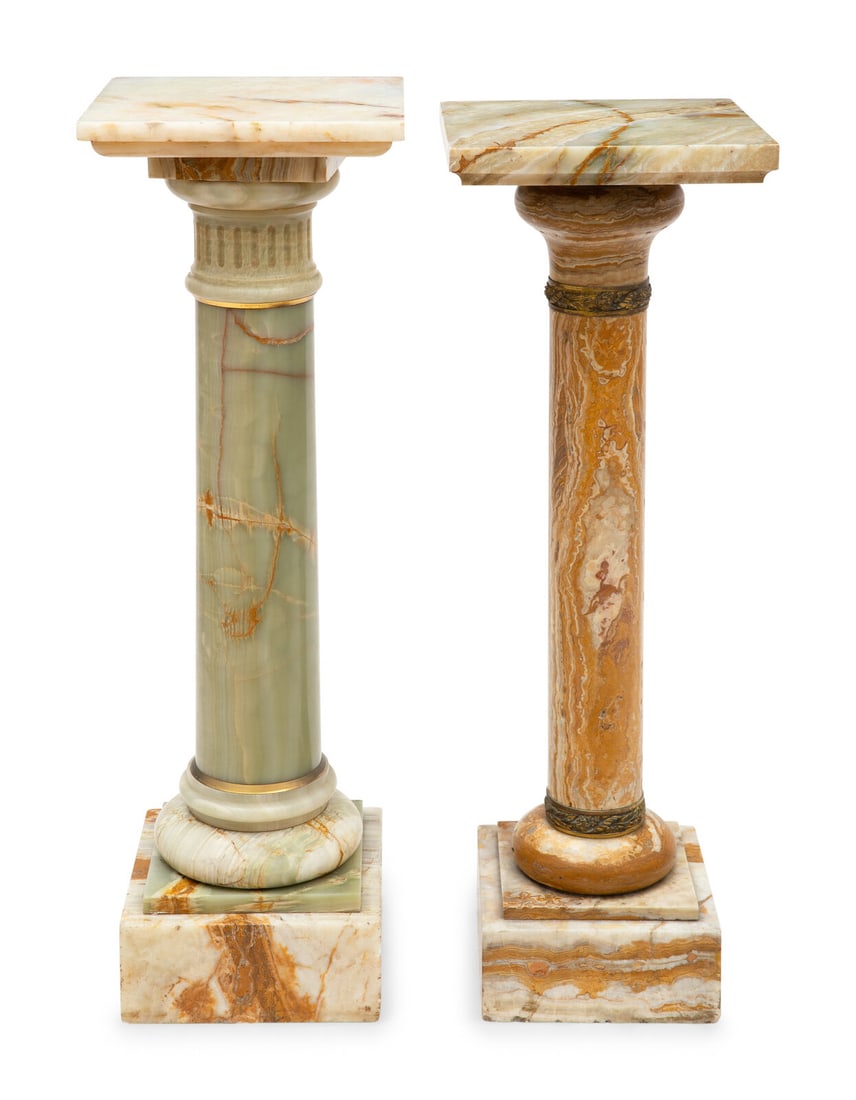 Two Italian Bronze Mounted Onyx Pedestals (1 of 2)