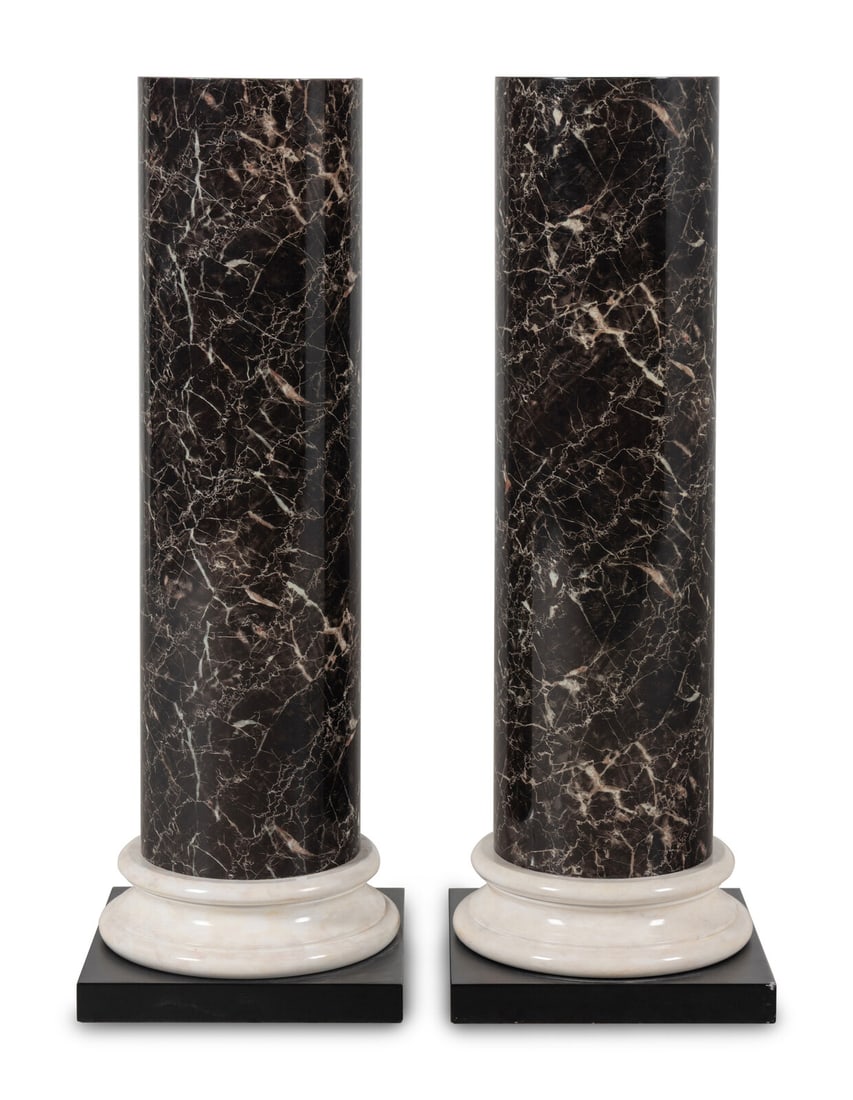 A Pair of Faux Marble Pedestals (1 of 2)