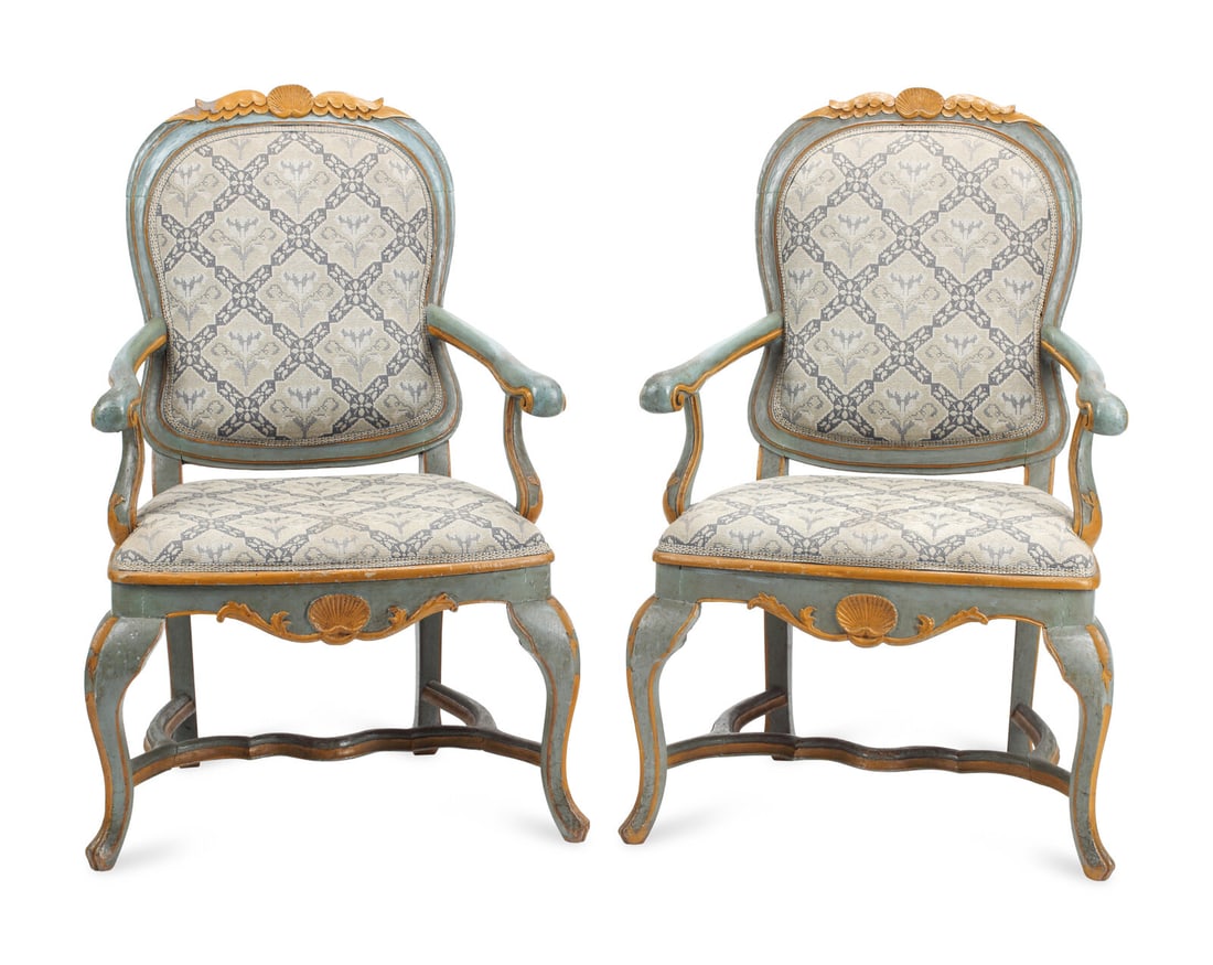 A Pair of Venetian Painted Armchairs (1 of 3)