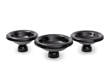 A Group of Three Seguso Vetri d'Arte Murano Glass Centerpiece Bowls