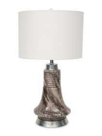 A Murano Glass and Stainless Steel Table Lamp