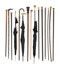 A Collection of Fifteen Victorian Walking Sticks