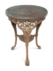 A Victorian Cast Iron and Copper-Top Side Table