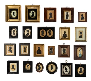A Collection of Twenty-Two Framed Silhouettes