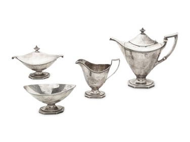 An American Silver Four-Piece Tea Service