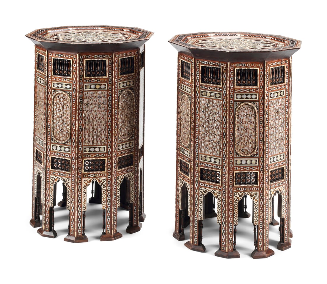 A Pair of Moorish Style Marquetry Side Tables (1 of 2)