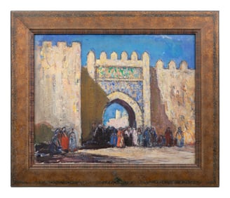 Donald Frederick Witherstine (American, 1895-1961) Courtyard Gathering (Moroccan Arch)