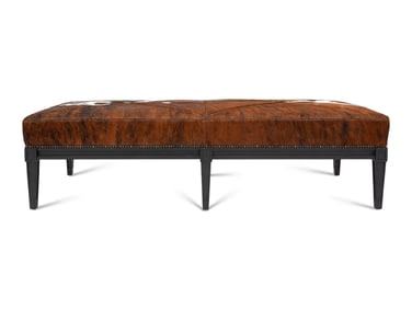 A Contemporary Cowhide Upholstered Bench