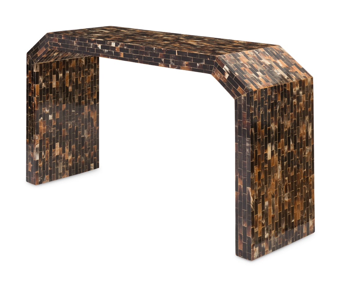 A Tessellated Horn Waterfall Console Table (1 of 3)