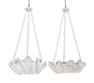 A Pair of Arthur Court Shell-Form Aluminum Vessels