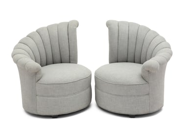 A Pair of Channel Back Slipper Chairs