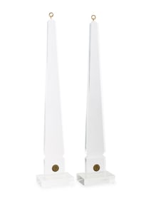 A Pair of Large Acrylic Obelisks