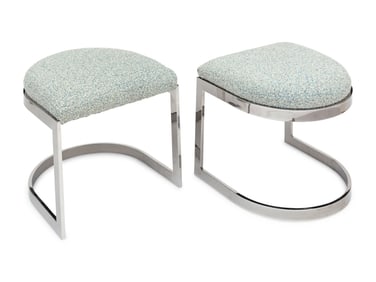 A Pair of Chromed Steel Stools