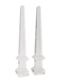 A Pair of Acrylic Obelisks