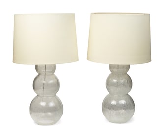 A Pair of Contemporary Blown Glass Table Lamps