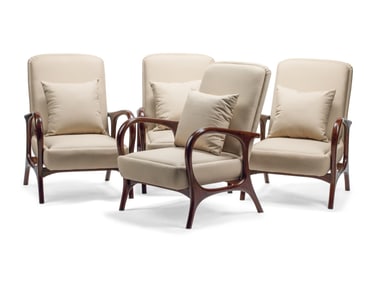 A Set of Four Modernist Grain-Painted Armchairs