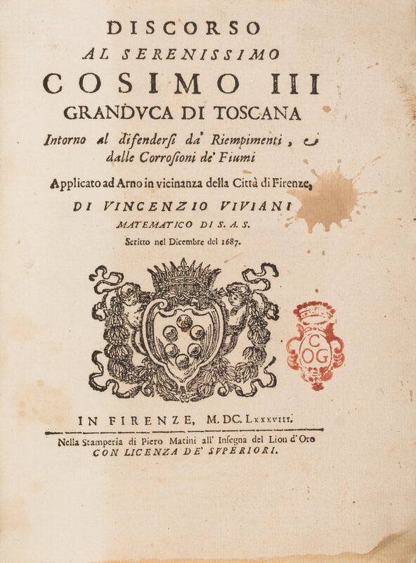 [Science, Medicine & Mathematics] Viviana, Vincenzo . Discorso al Serenissimo Cosimo III Granduca di (1 of 2)