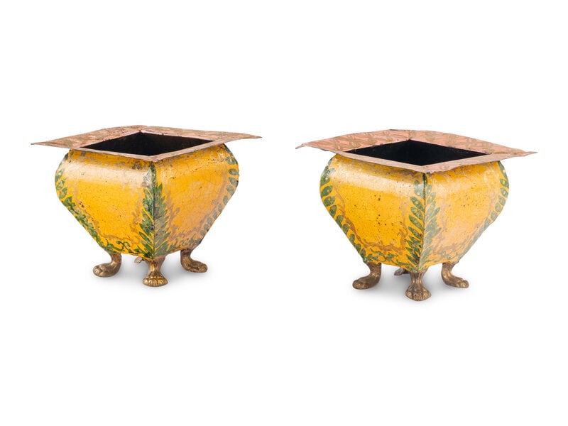 A Pair of Painted Tôle Cache Pots (1 of 17)