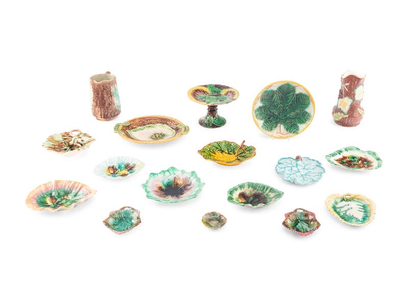 A Collection of Leaf-Form Majolica and Earthenware Articles (1 of 17)