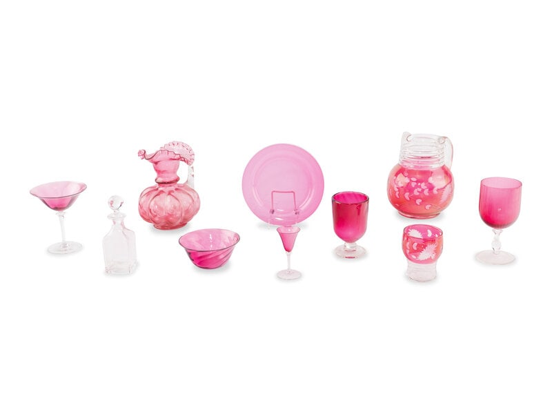 An Assembled Collection of Pink Glass Table Articles (1 of 16)